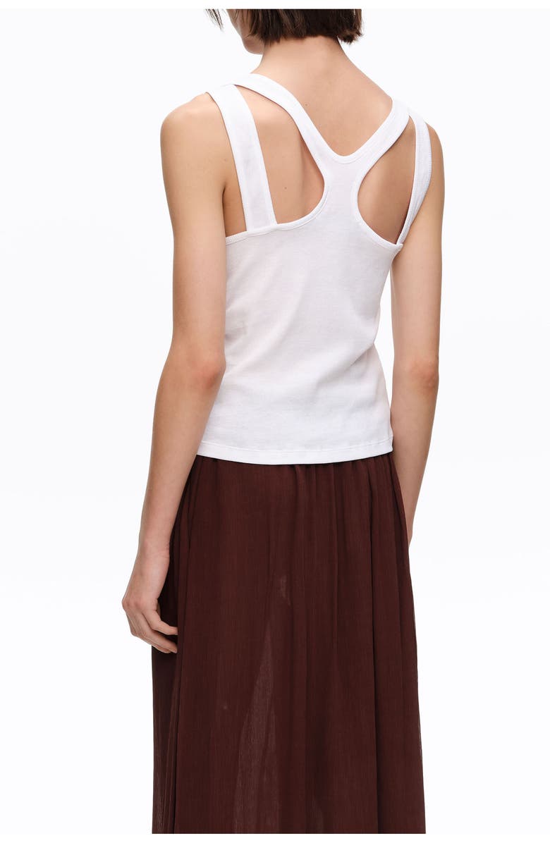 Bimba y Lola Ribbed Cross-Back Top, Alternate, color, White