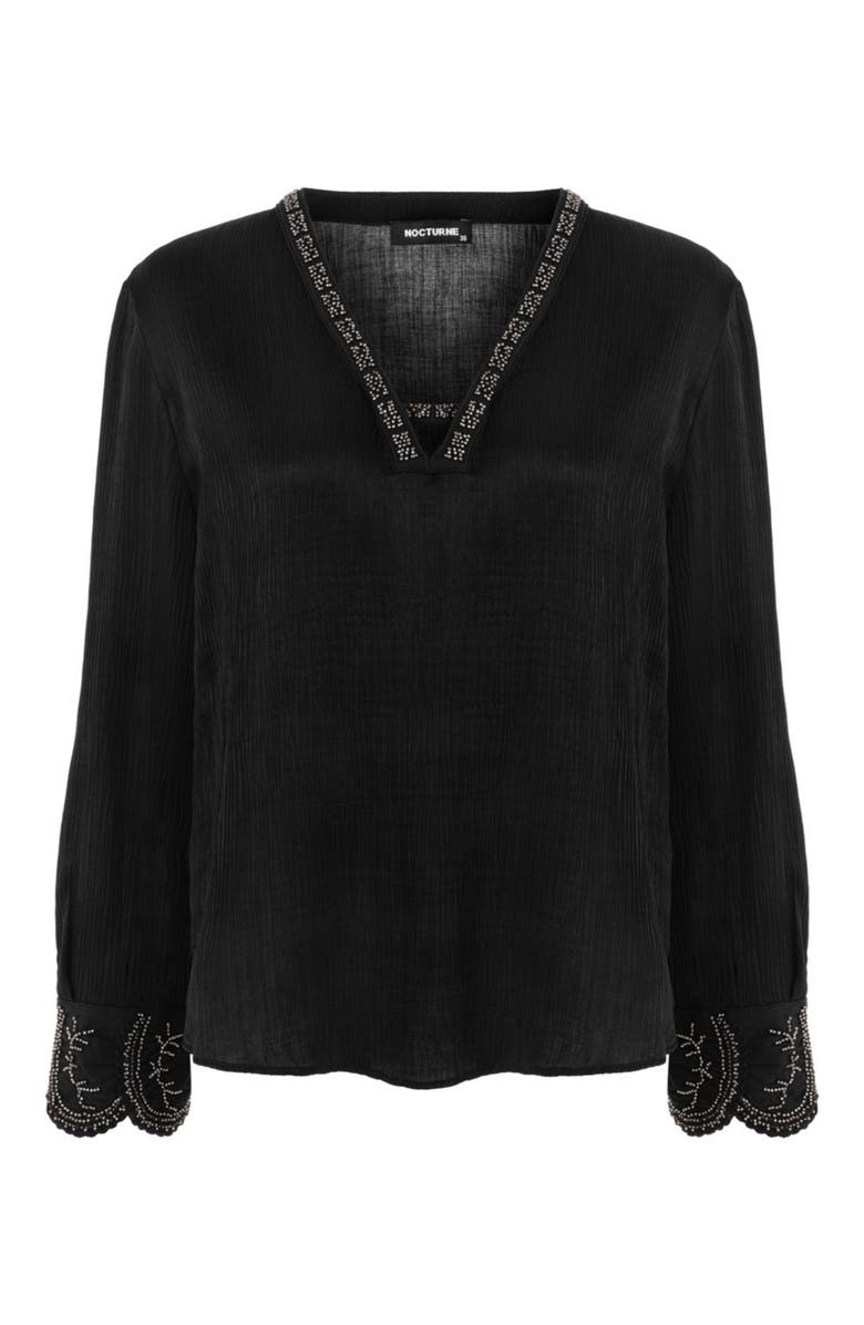 Nocturne Stone Embroidered Blouse, Alternate, color, 