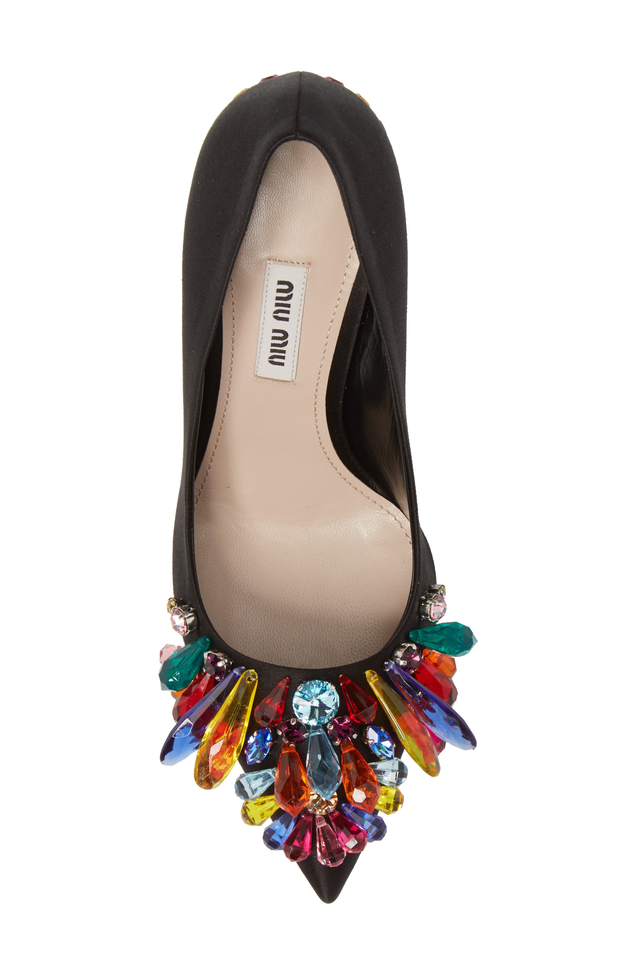 Miu Miu Crystal Embellished Pump, Alternate, color, 