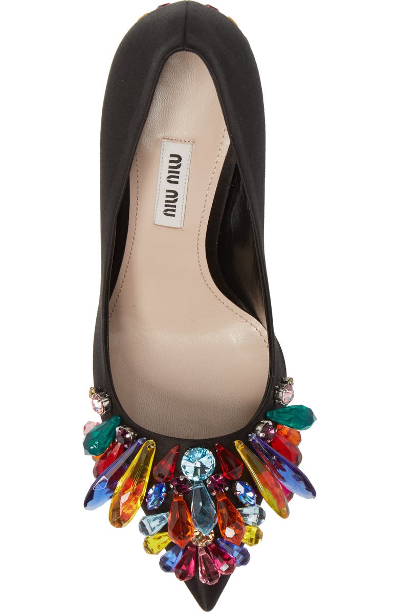 Miu Miu Crystal Embellished Pump, Alternate, color,