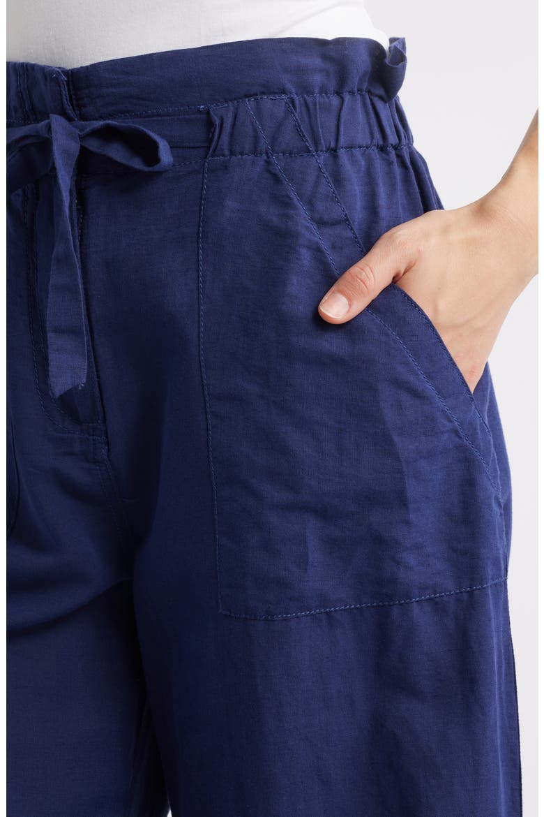 Linen & Cotton Drawstring Pants, Alternate, color, PATRIOT BLUE