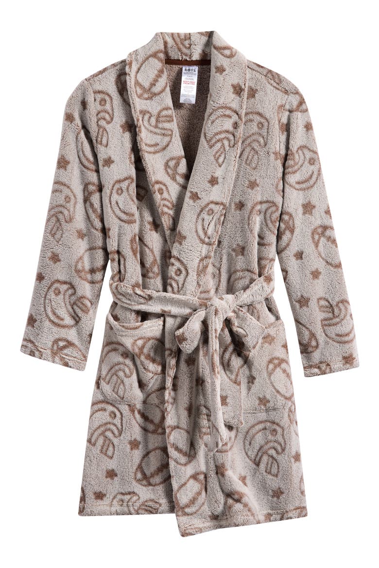 Kids' Frosted Fleece Robe, Main, color, BROWN FOOTBALL