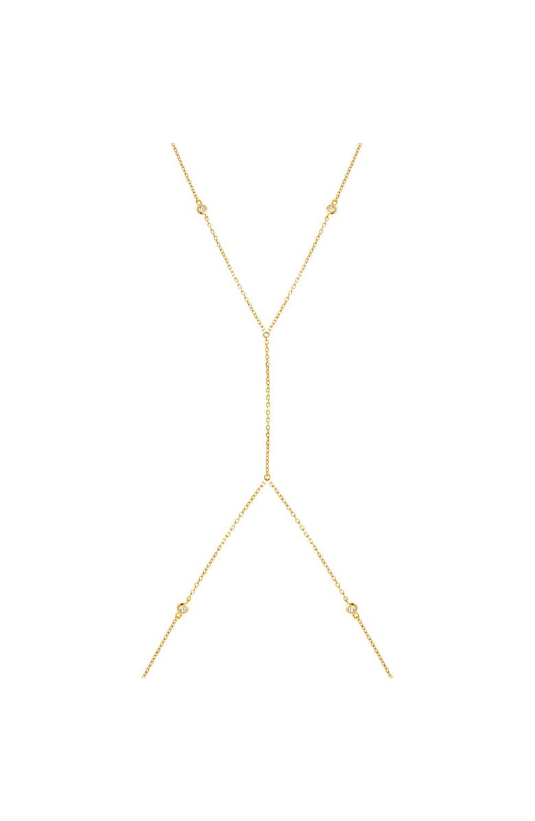 BY ADINA EDEN CZ Bezel Station Body Chain, Main, color, Gold