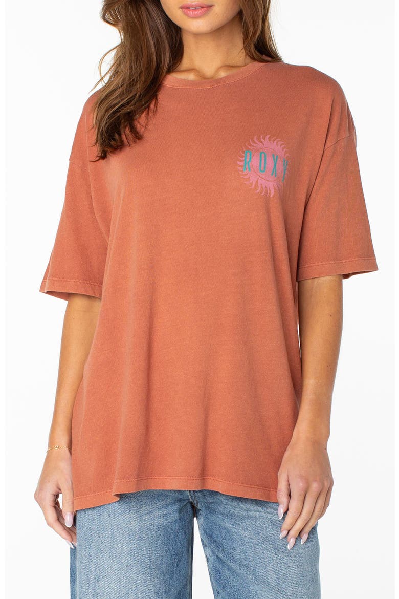 Sun Club Graphic T-Shirt, Main, color, CHUTNEY