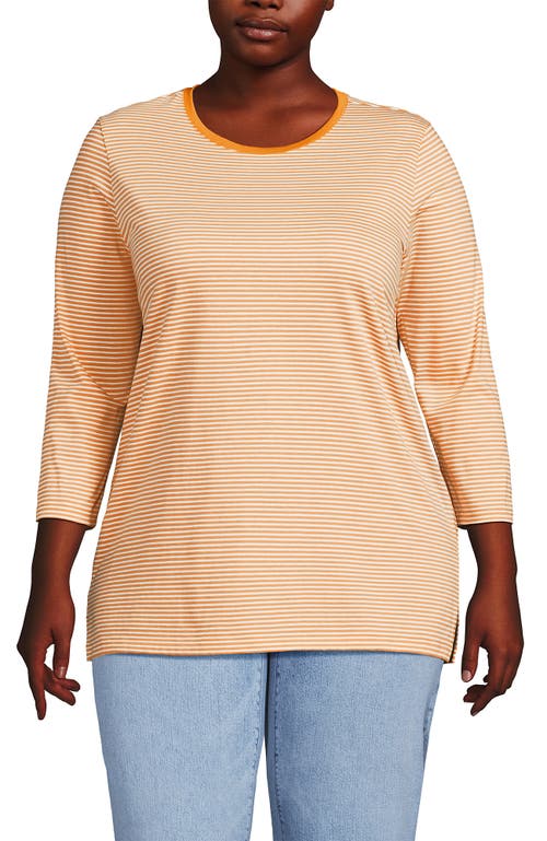 Lands' End 3/4 Sleeve Cotton Supima Tunic In Orange