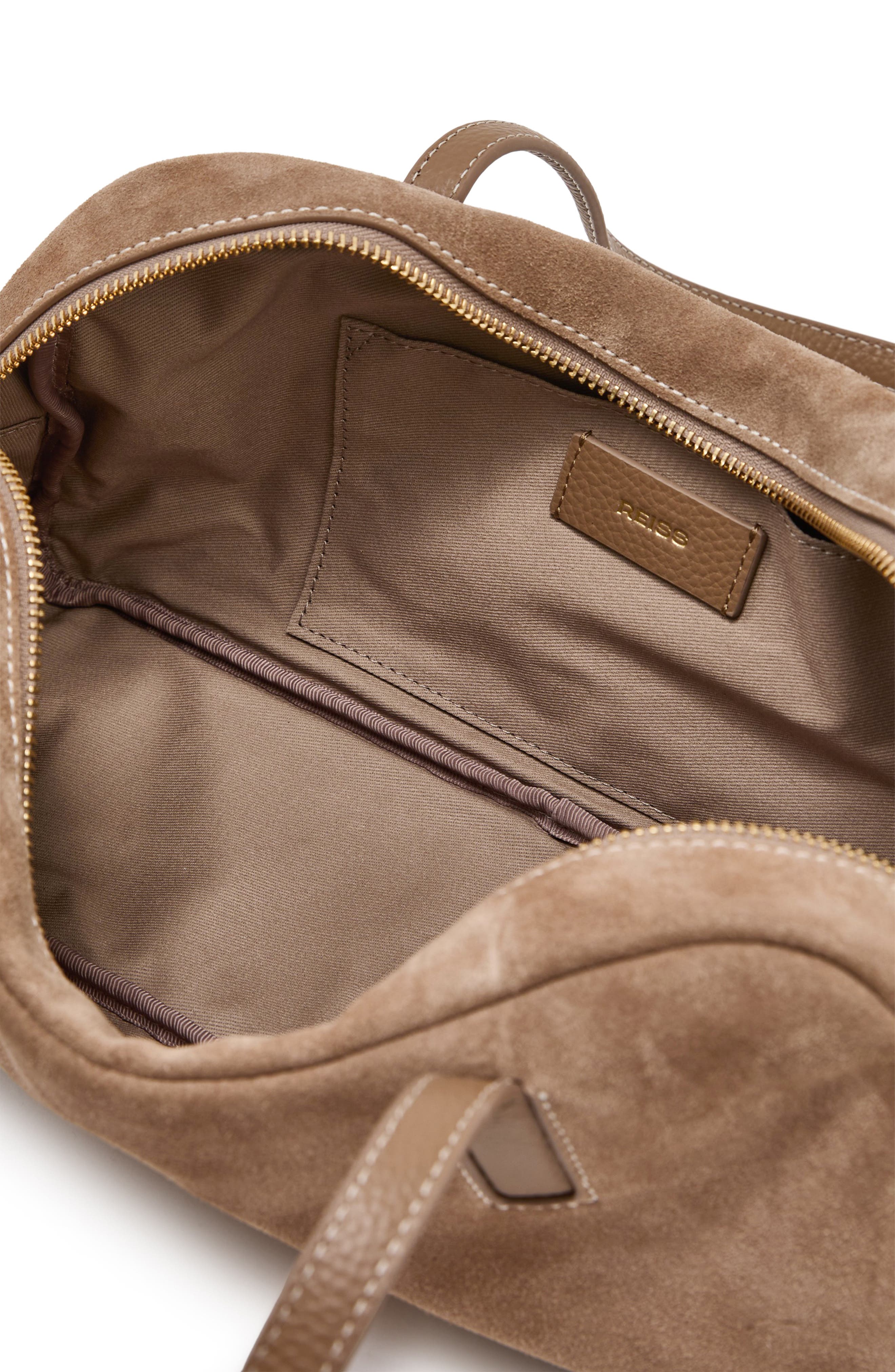 Alma Suede Bowling Bag, Alternate, color, TAUPE