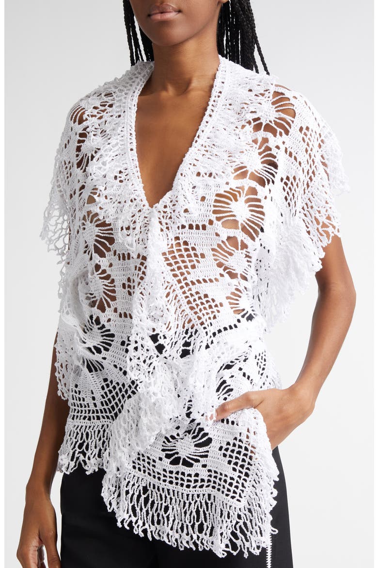 Drift Cotton Crochet Halter Top, Alternate, color, WHITE
