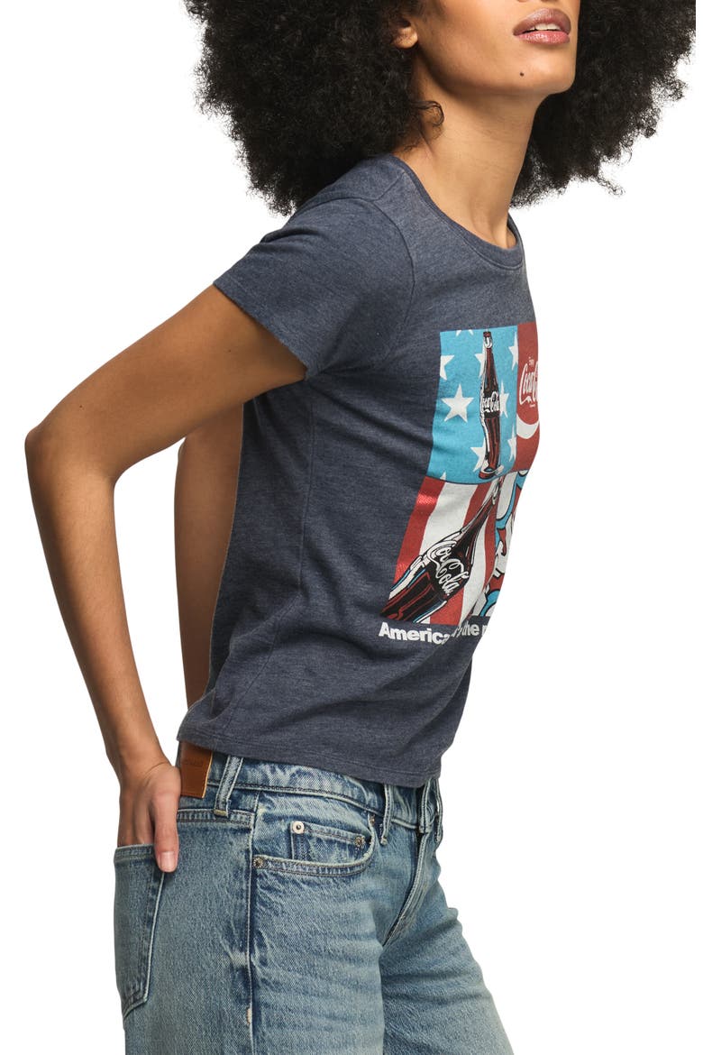 Coca-Cola Americana Grid Baby Tee, Alternate, color, TOTAL ECLIPSE