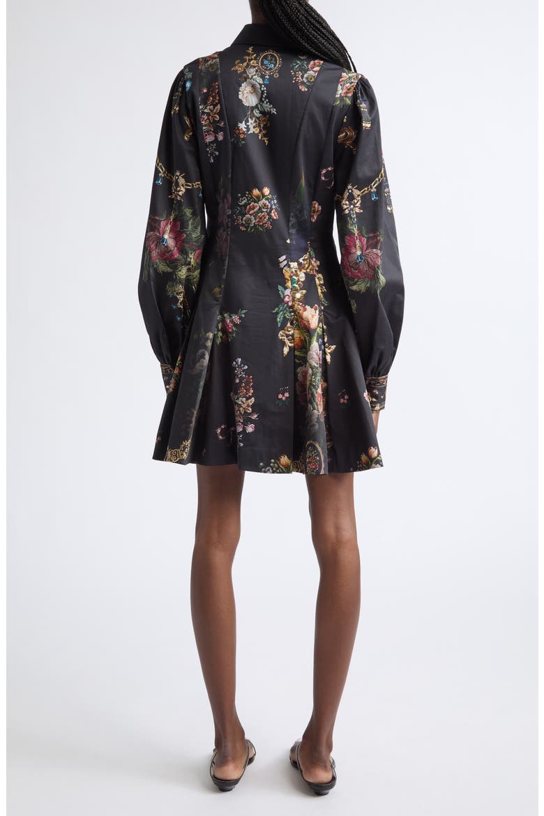 Floral Long Sleeve Stretch Cotton Shirtdress, Alternate, color, NIGHT GARDEN