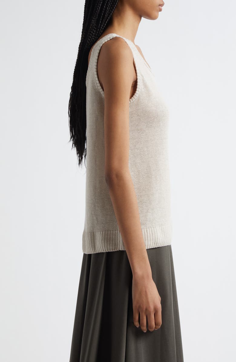 MM by Max Mara Baccano Linen Sweater Tank, Alternate, color, Sand