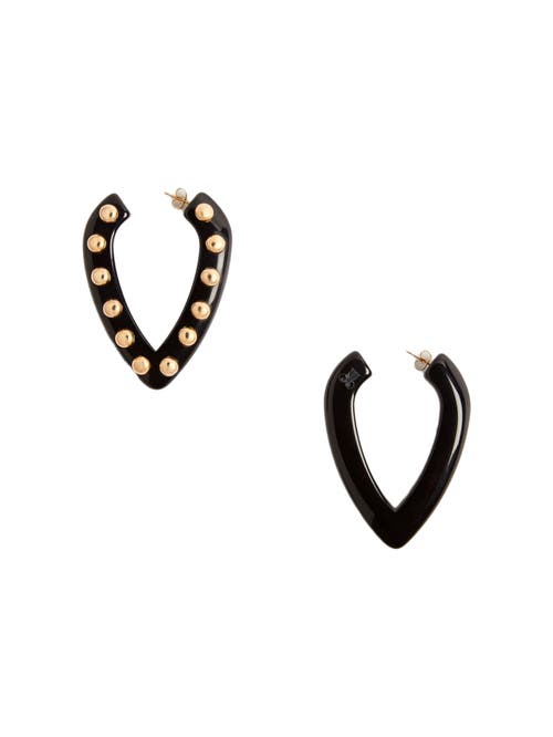 La Doublej Dew Earrings Solid Black In Black