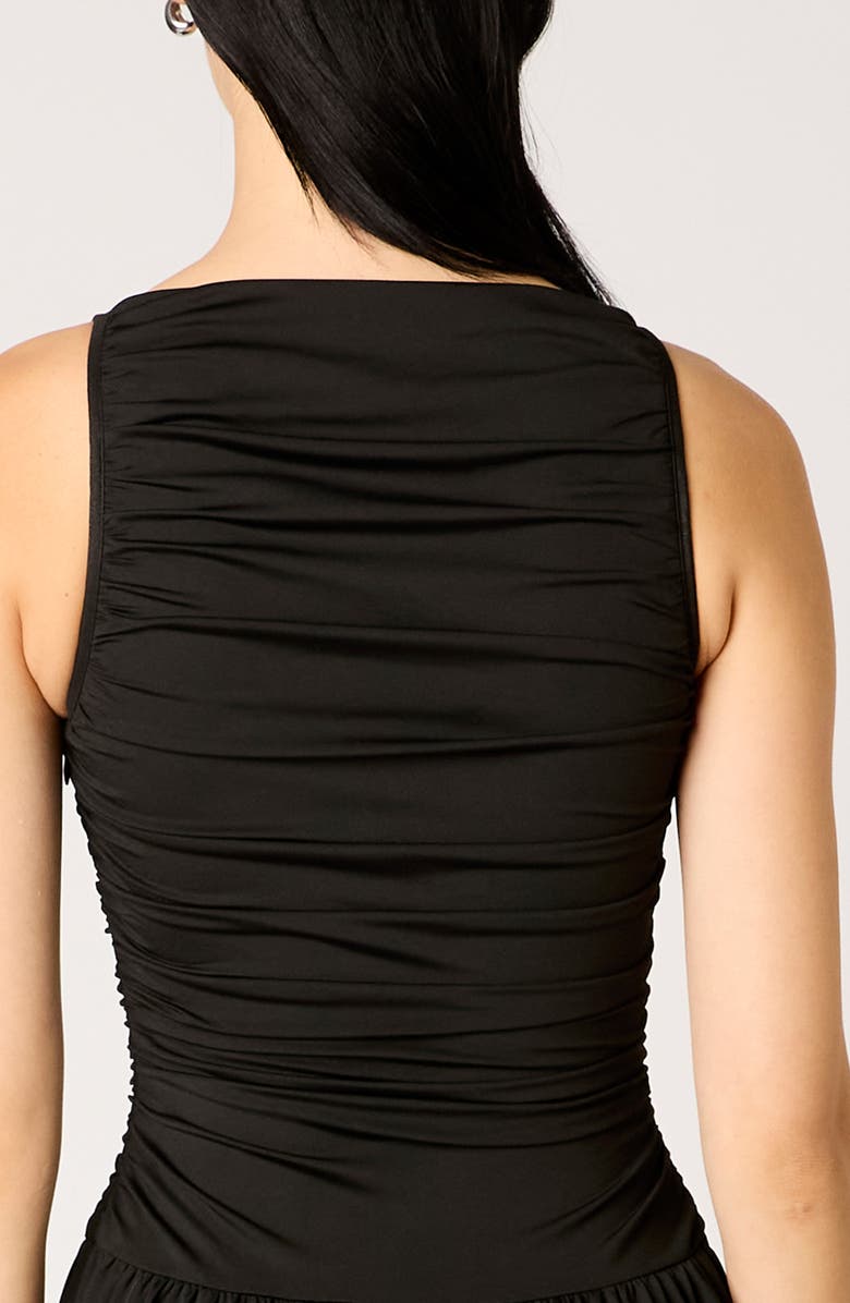 Nia Clea Ruched Sleeveless Drop Waist Maxi Dress, Alternate, color, 