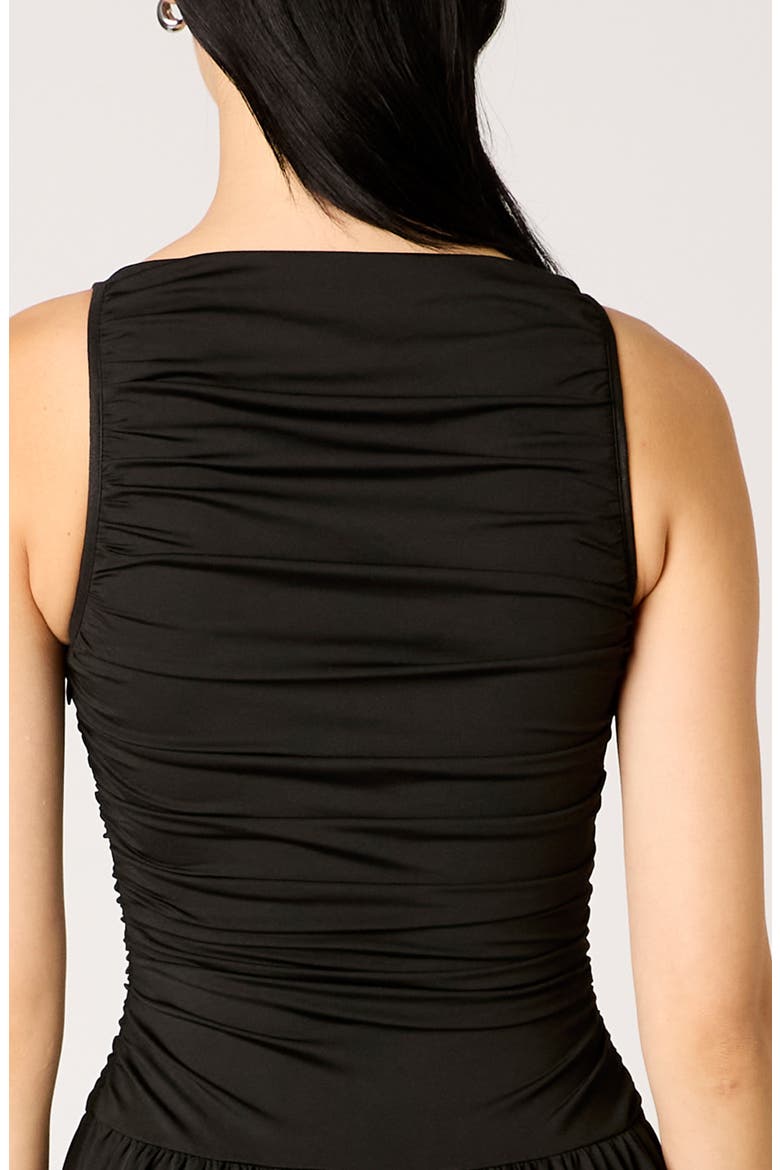 black clea dress Clea Ruched Sleeveless Drop Waist Maxi Dress (Women)