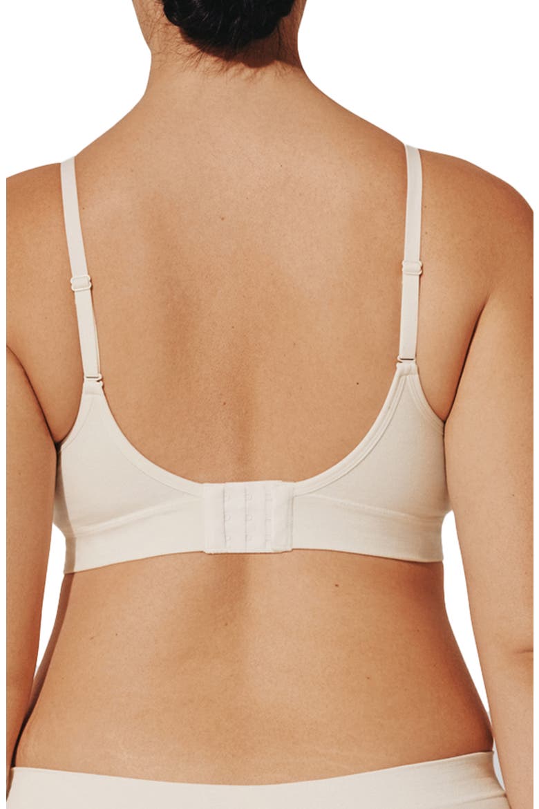 Seamless Stretch Cotton Blend Wireless Bra, Alternate, color, SEA SALT