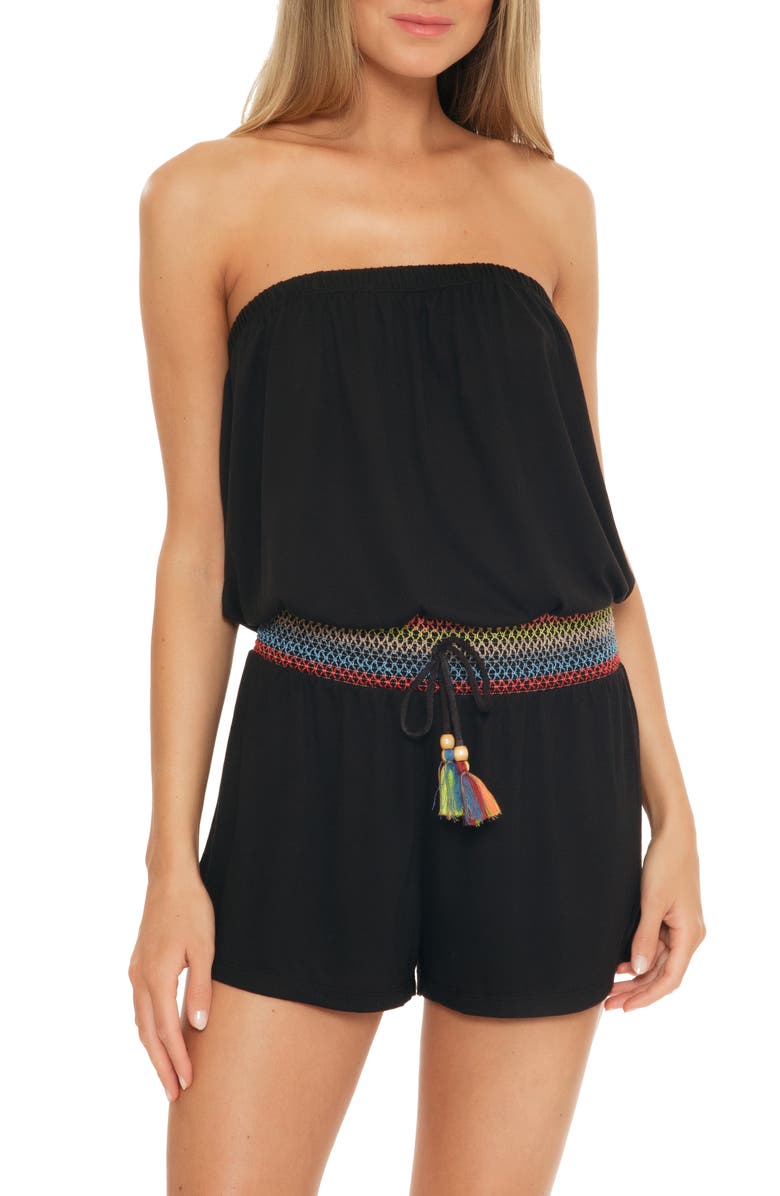 Soluna Sunset Smocked Cover-Up Romper, Main, color, 