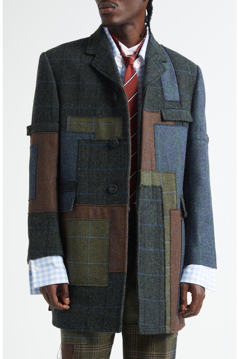 Patchwork Wool Chesterfield Coat, Main, color, SEASONAL MULTI