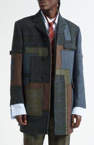 Thom Browne Patchwork Wool Chesterfield Coat