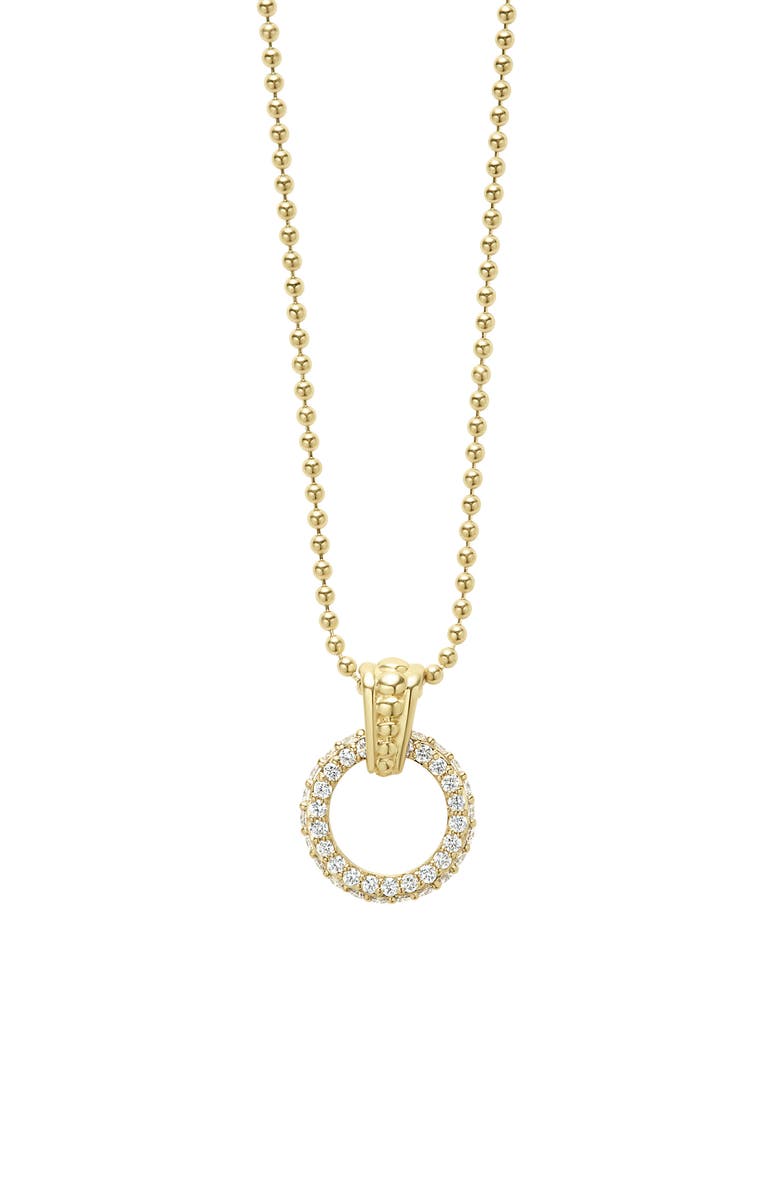 LAGOS Meridian 18K Gold & Diamond Circle Pendant Necklace, Main, color, Diamond