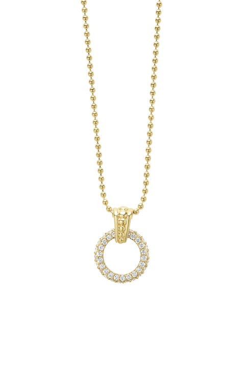 Meridian 18K Gold & Diamond Circle Pendant Necklace