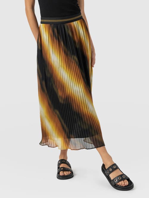 Saint + Sofia Aria Pleated Skirt In Yellow