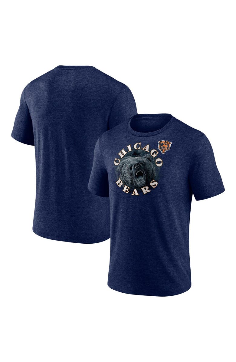 FANATICS Men's Fanatics Branded Heather Navy Chicago Bears Sporting Chance Tri-Blend T-Shirt, Main, color, 