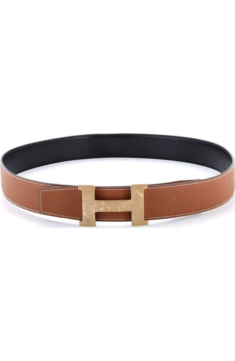 Pre-Owned Hermes Constance Reversible Belt Leather Wide, Alternate, color, Brown