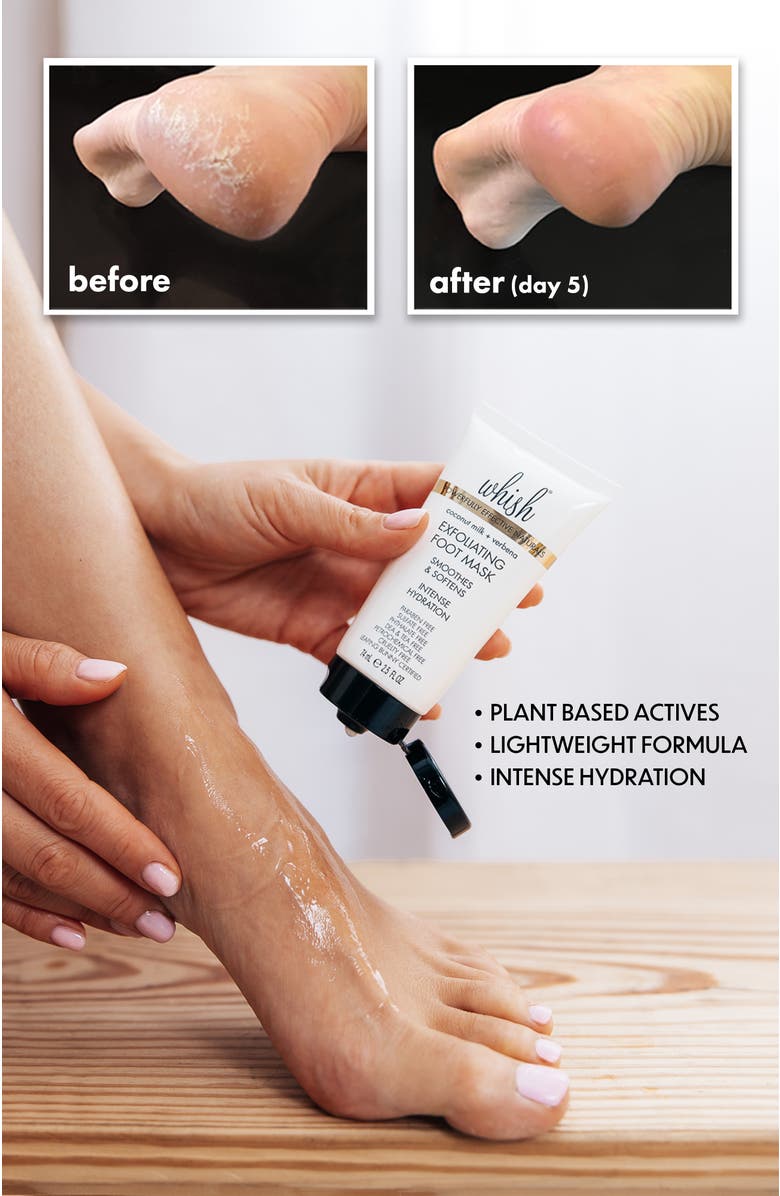 Whish Beauty Coconut Milk + Verbena Exfoliating Foot Mask, Alternate, color,