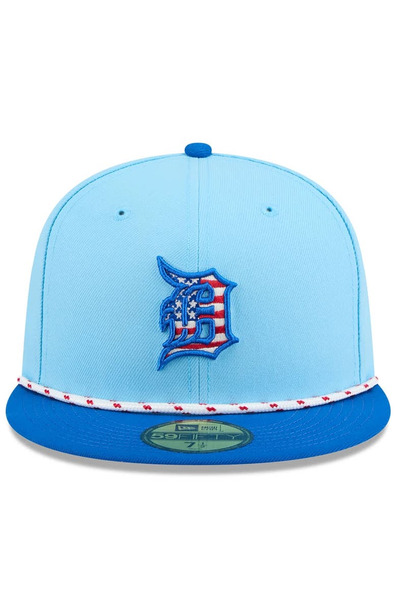New Era Men's New Era Light Blue/Blue Detroit Tigers 2025 Fourth of July 59FIFTY Fitted Hat, Alternate, color,