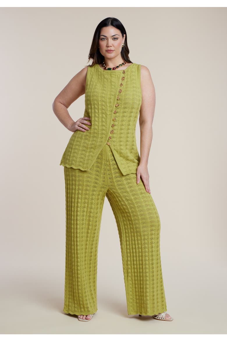 Pointelle Stitch Sweater Vest, Alternate, color, LENTIL SPROUT