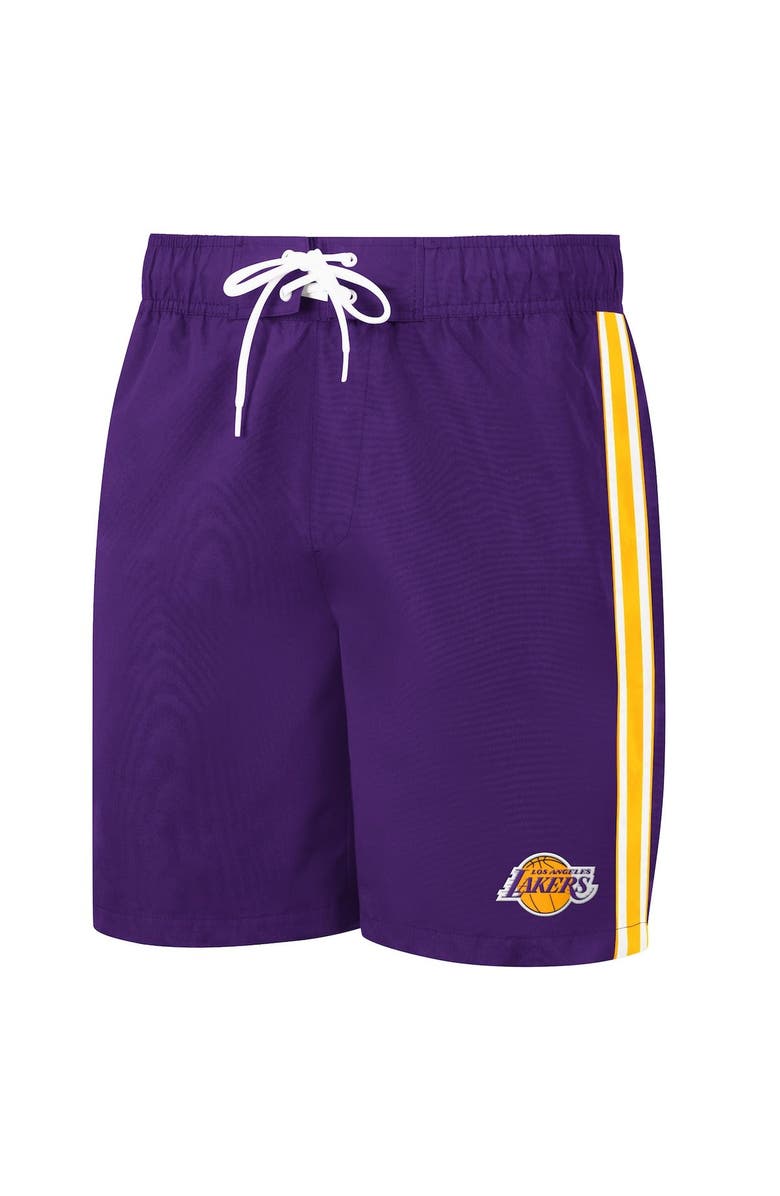 G-III SPORTS BY CARL BANKS Men's G-III Sports by Carl Banks Purple/Gold Los Angeles Lakers Sand Beach Volley Swim Shorts, Alternate, color, 