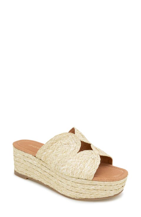 Serene Espadrille Platform Wedge Slide Sandal (Women)