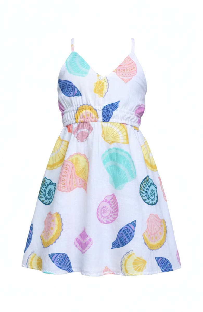 Mia Belle Girls Sunshine Shells Sundress, Main, color, White