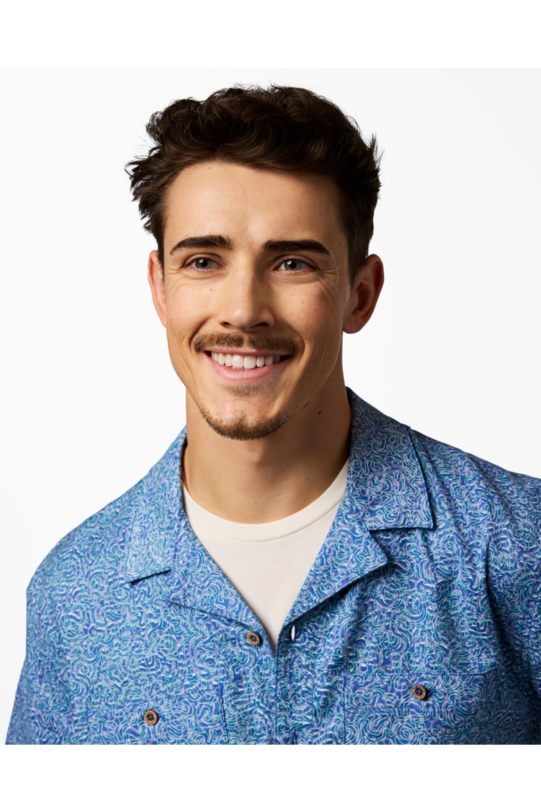Afuera Button Up Shirt - Print - Men's, Alternate, color, Cenotes Azure