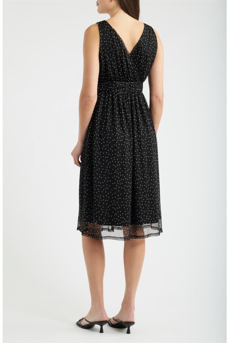Cross Mesh Midi Dress, Alternate, color, BLACK