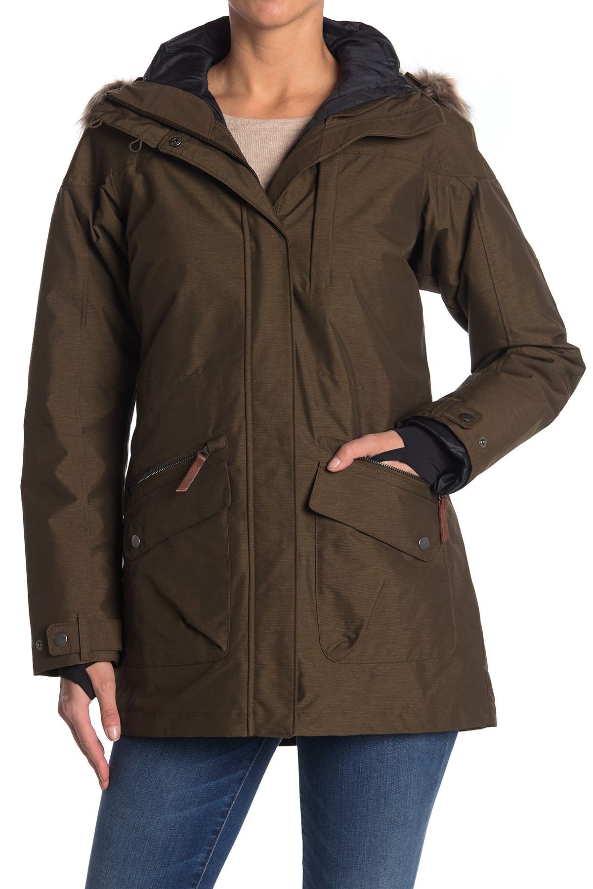 Columbia Carson Pass Interchangeable 3-in-1 Faux Fur Trim Hooded Jacket ...