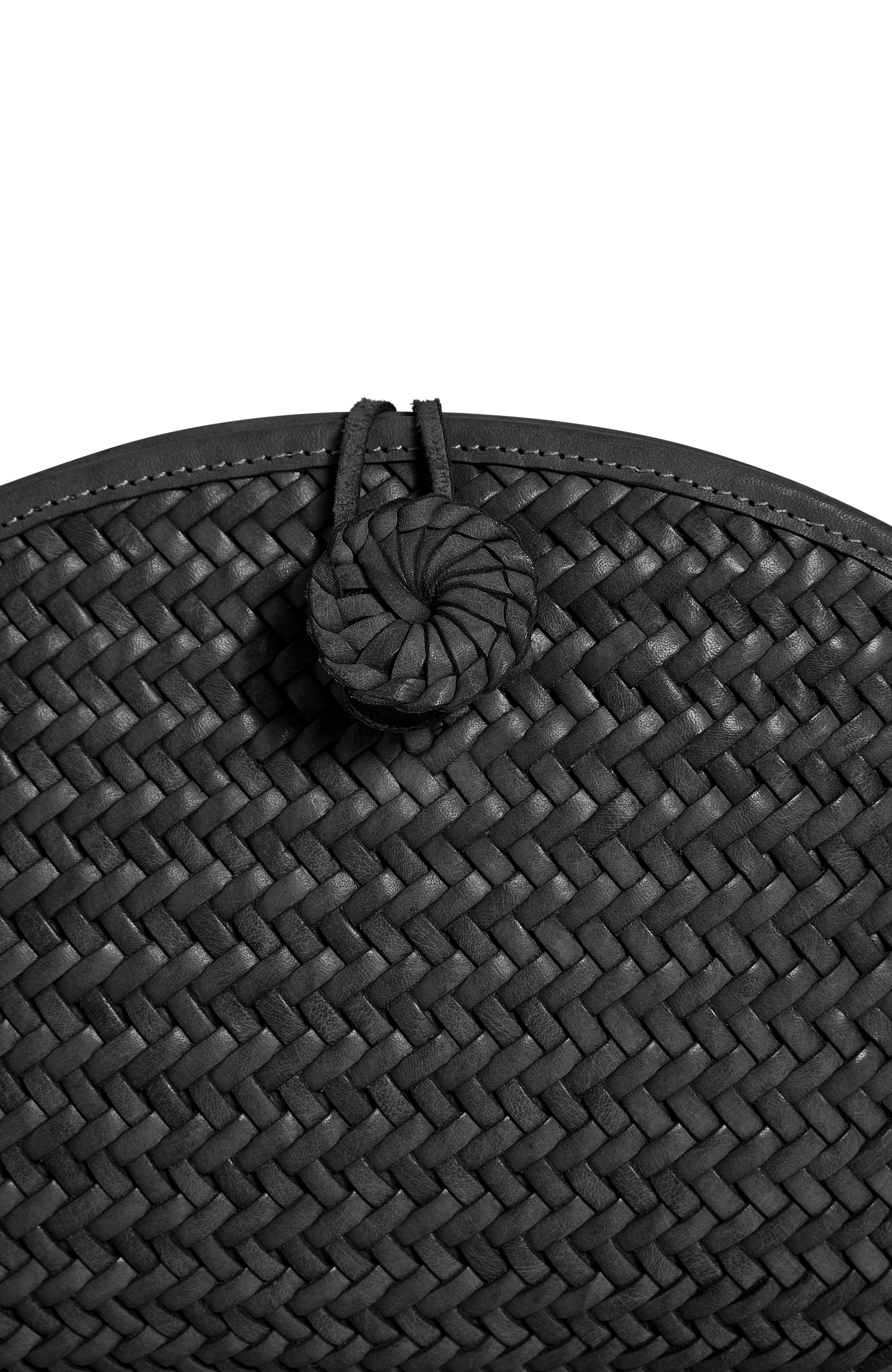 Adriana Castro La Barca Mini Handwoven Leather Clutch, Alternate, color, Black
