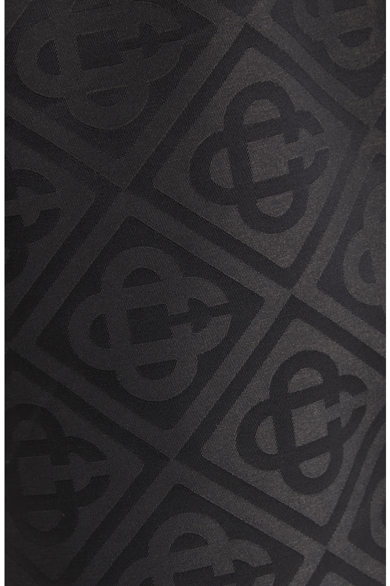 Diamond Logo Jacquard Swim Trunks, Alternate, color, BLACK