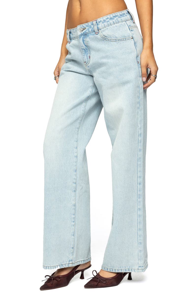EDIKTED Ace Relaxed Low Rise Wide Leg Jeans, Alternate, color, Blue