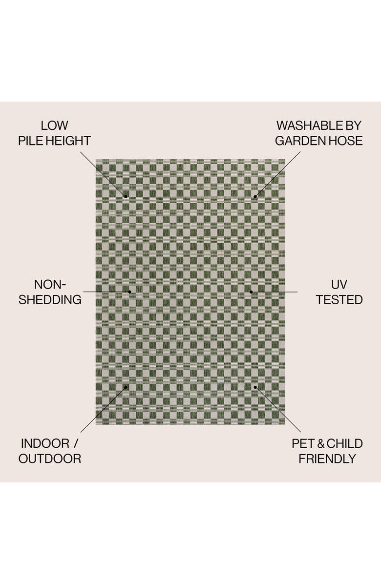 JONATHAN Y Aimee Traditional Cottage Checkerboard Indoor/Outdoor Area Rug, Alternate, color, Green/Cream