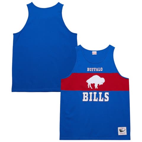 Men's Mitchell & Ness Royal Buffalo Bills Retro Colorblock Tank Top