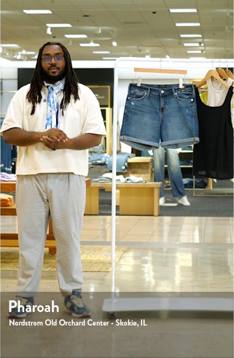 Suki Curvy Mid Rise Denim Shorts, sales video thumbnail