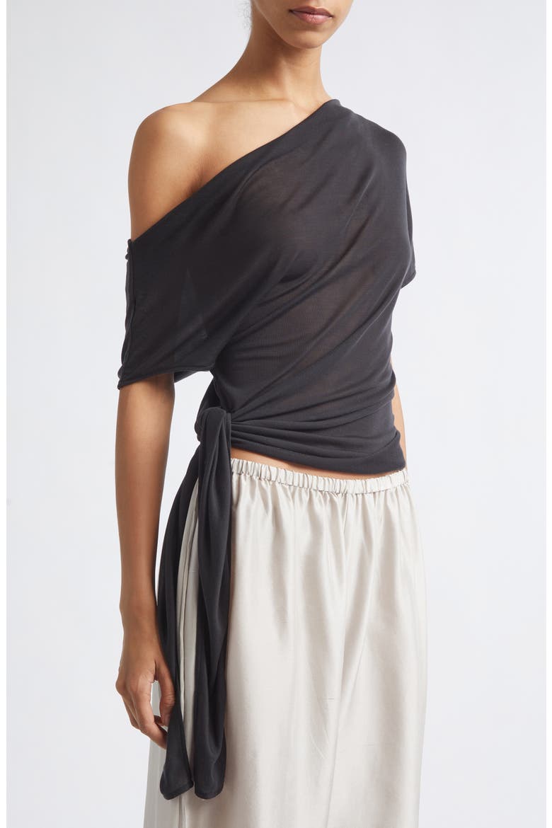 Off the Shoulder Jersey Top, Alternate, color, CHARCOAL