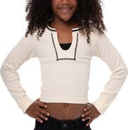 Malibu Sugar Ribbed seamless top with contrast stitching - Big Kid