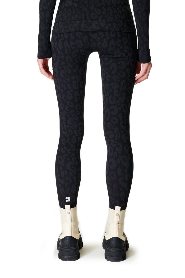 Leopard Print Jacquard Base Layer Leggings, Alternate, color, BLACK LEOPARD PAINT JACQUARD