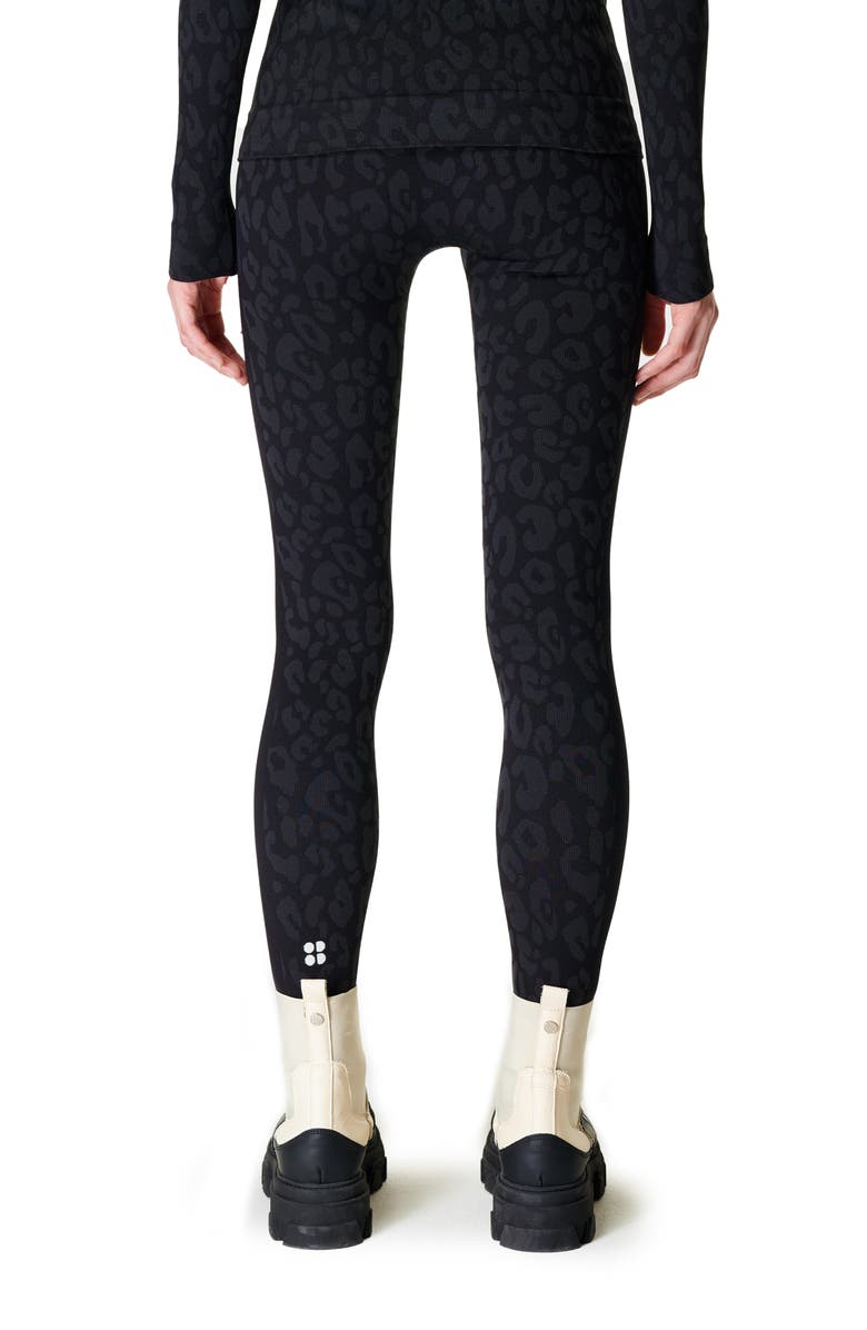 Sweaty Betty Leopard Print Jacquard Base Layer Leggings, Alternate, color, Black Leopard Paint Jacquard