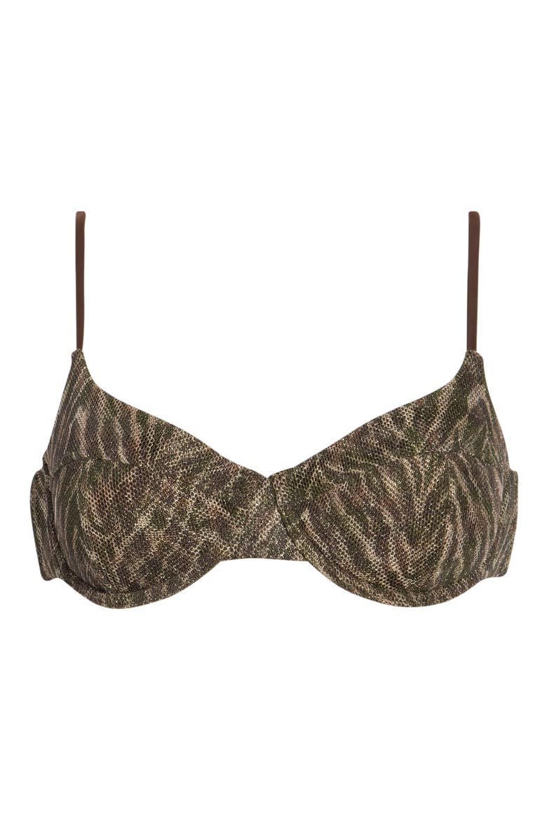 Mona Underwire Bikini Top, Main, color, BEACH BROWN ZEBRA