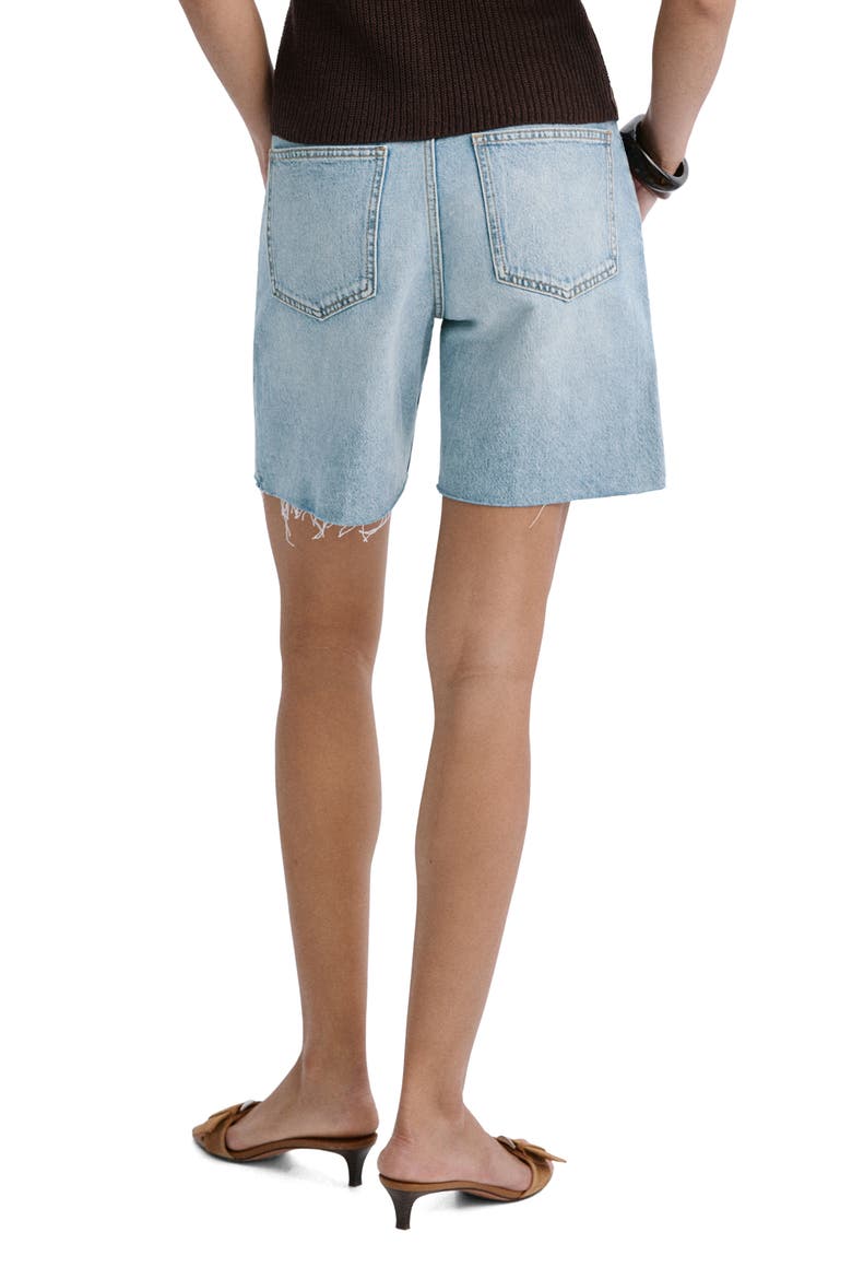 Low Rise Straight Leg Denim Bermuda Shorts, Alternate, color, MEDIUM BLUE