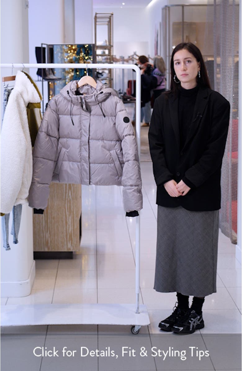 London Waterproof 700 Fill Power Hooded Down Crop Puffer Jacket, sales video thumbnail