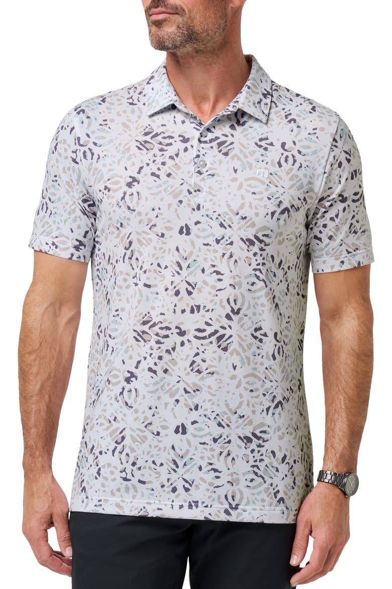 Featherweight Chill Print Polo, Main, color, WHITE