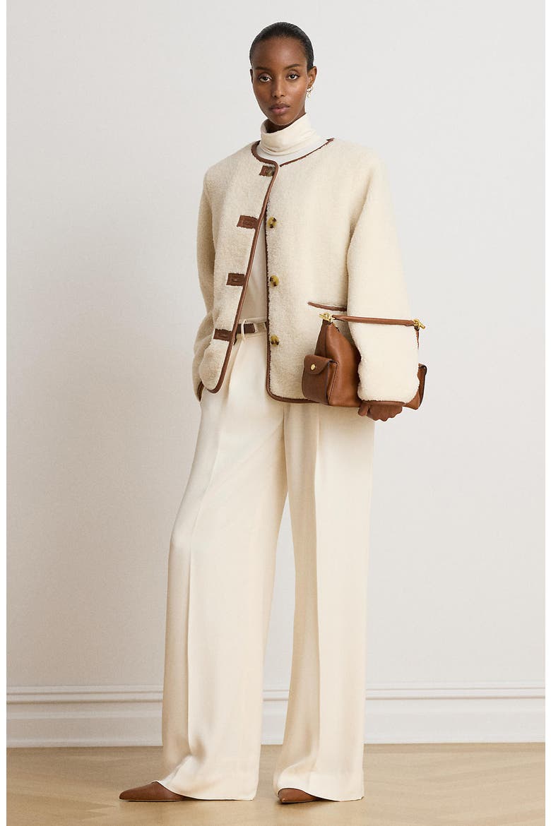 High Pile Fleece Jacket, Alternate, color, CREAM